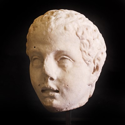 Lot 203 - A Roman marble head of a young Satyr