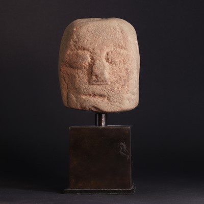Lot 211 - A Celtic red sandstone ceremonial head