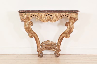 Lot 390 - A carved giltwood console table