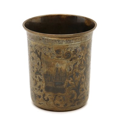 Lot 6 - A Russian silver and niello beaker