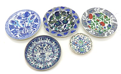 Lot 217 - A collection of Iznik style pottery wall plates