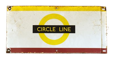 Lot 349 - A double sided Circle Line enamel sign