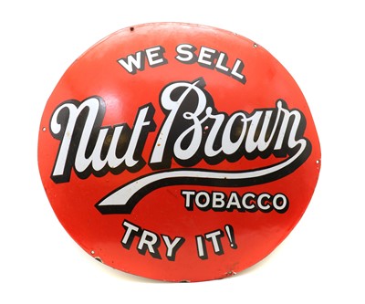 Lot 348 - A Nut Brown Tobacco enamel advertising sign