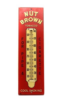 Lot 353 - A Nut Brown Tabacco aluminium thermometer sign