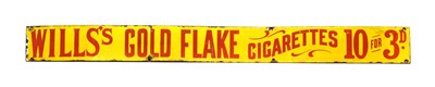 Lot 361 - A Will’s Gold Flake cigarettes enamel advertising sign