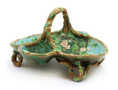 Lot 178 - A Victorian majolica basket