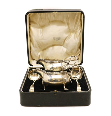 Lot 14 - A pair of silver sauce boats