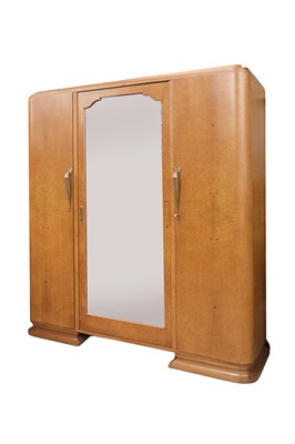 Lot 235 - An Art Deco burr maple bedroom suite