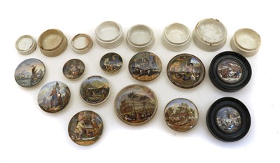 Lot 205A - A collection of Victorian ceramic pot lids