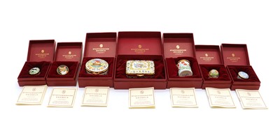 Lot 263 - A collection of Staffordshire enamel pillboxes
