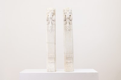 Lot 4 - A pair of white marble jambs