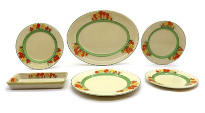 Lot 140 - A collection of Clarice Cliff ‘Sungleam Crocus’ serving plates