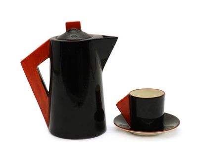 Lot 138 - A Clarice Cliff 'Yoo-Hoo' conical coffee pot