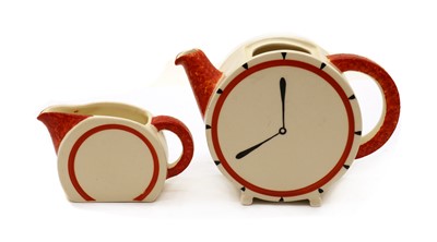 Lot 93A - A Clarice Cliff 'Eight O'Clock' Bon Jour teapot
