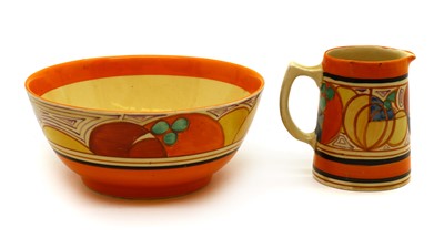 Lot 131 - A Clarice Cliff 'Melon' Havre shape bowl