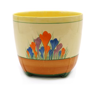 Lot 135 - A Clarice Cliff 'Autumn Crocus' Dover shaped jardinière