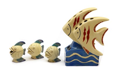 Lot 136 - A Clarice Cliff novelty cruet set