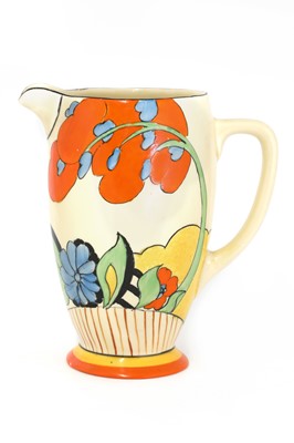 Lot 281 - A Clarice Cliff ‘Devon’ Coronet shape water jug