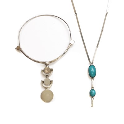 Lot 1078 - A Danish Modernist silver plated necklace, by Jacob Hull for Buch & Deichmann, c.1970