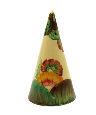 Lot 142 - A Clarice Cliff 'Aurea' conical sugar sifter