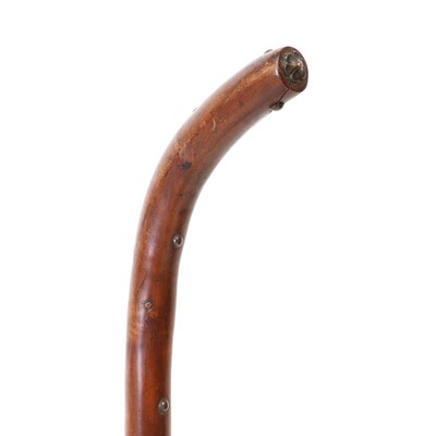 Lot 186 - A carved cherrywood scholar's or sage's staff