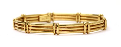 Lot 1296 - A 9ct gold hollow bar link bracelet