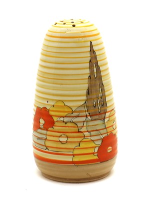 Lot 155 - A Clarice Cliff ‘Orange Capri’ Lynton shape sugar shaker