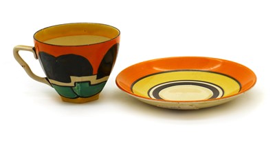 Lot 165 - A Clarice Cliff 'Castellated Circle' teacup and saucer