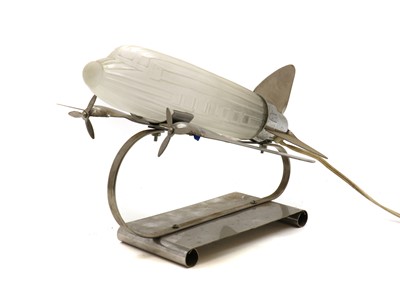 Lot 230 - An Art Deco style glass table lamp