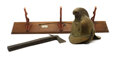 Lot 270 - A Merryweather pattern brass fireman's helmet