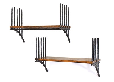 Lot 301 - A pair of modernist wrought iron étagères