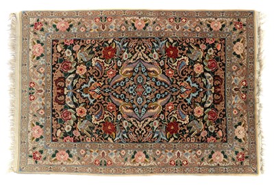 Lot 396 - A Persian part silk rug