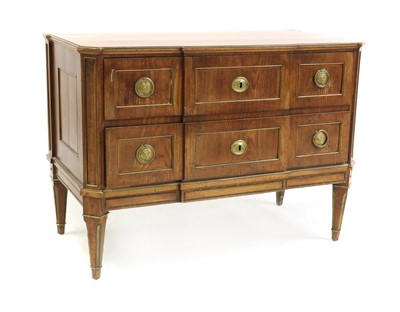 Lot 465 - A Louis XVI walnut, gilt-brass and parcel-gilt commode