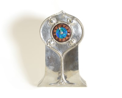 Lot 78 - A Tudric pewter desk clock