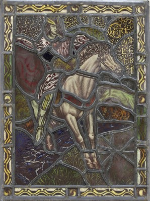 Lot 72 - An Arts and Crafts stained glass panel