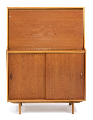 Lot 295 - A teak writing bureau