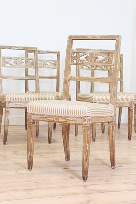 Lot 77 - A set of ten giltwood and painted dining chairs