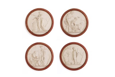 Lot 36 - A set of four composition roundels