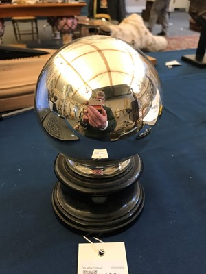 Lot 103 - A Victorian silvered glass scrying ball