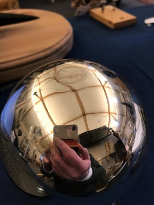 Lot 103 - A Victorian silvered glass scrying ball