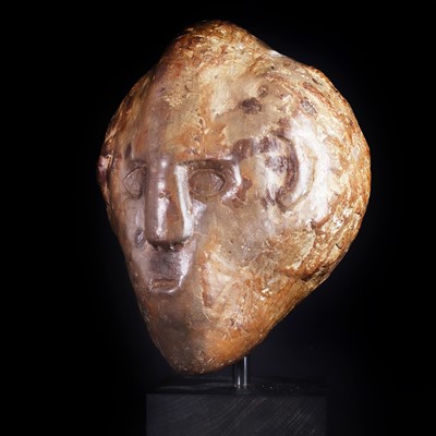 Lot 210 - A Celtic flint head of a young man