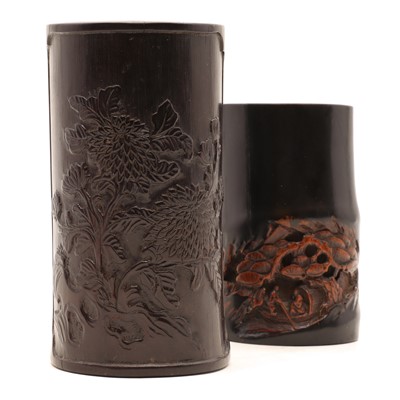 Lot 476 - Two Chinese bamboo brush pots