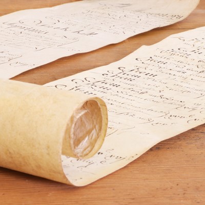 Lot 165 - An inventory in the form of two parchment scrolls