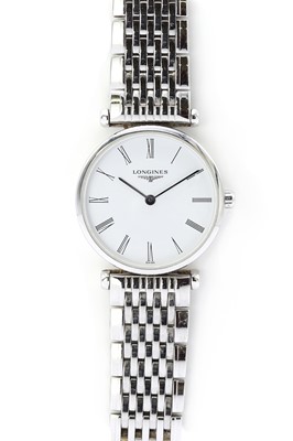 Lot 1425 - A stainless steel Longines La Grande Classique quartz bracelet watch