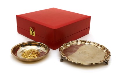 Lot 21 - A silver card tray