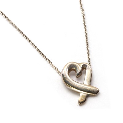Lot 1286 - A silver Tiffany 'Loving Heart' pendant