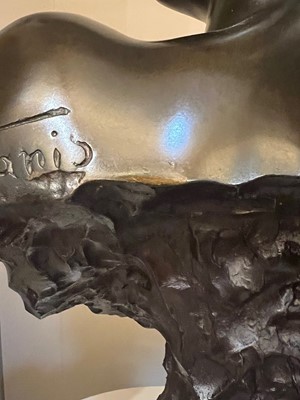 Lot 97 - A bronze bust of 'Diane'
