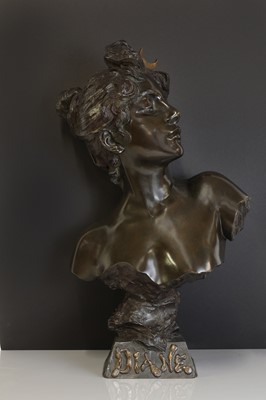 Lot 97 - A bronze bust of 'Diane'
