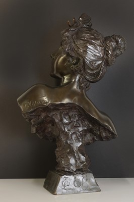 Lot 97 - A bronze bust of 'Diane'