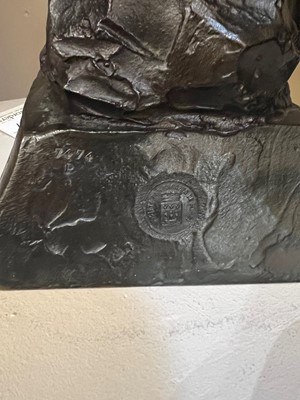 Lot 97 - A bronze bust of 'Diane'